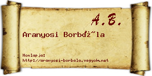 Aranyosi Borbála névjegykártya